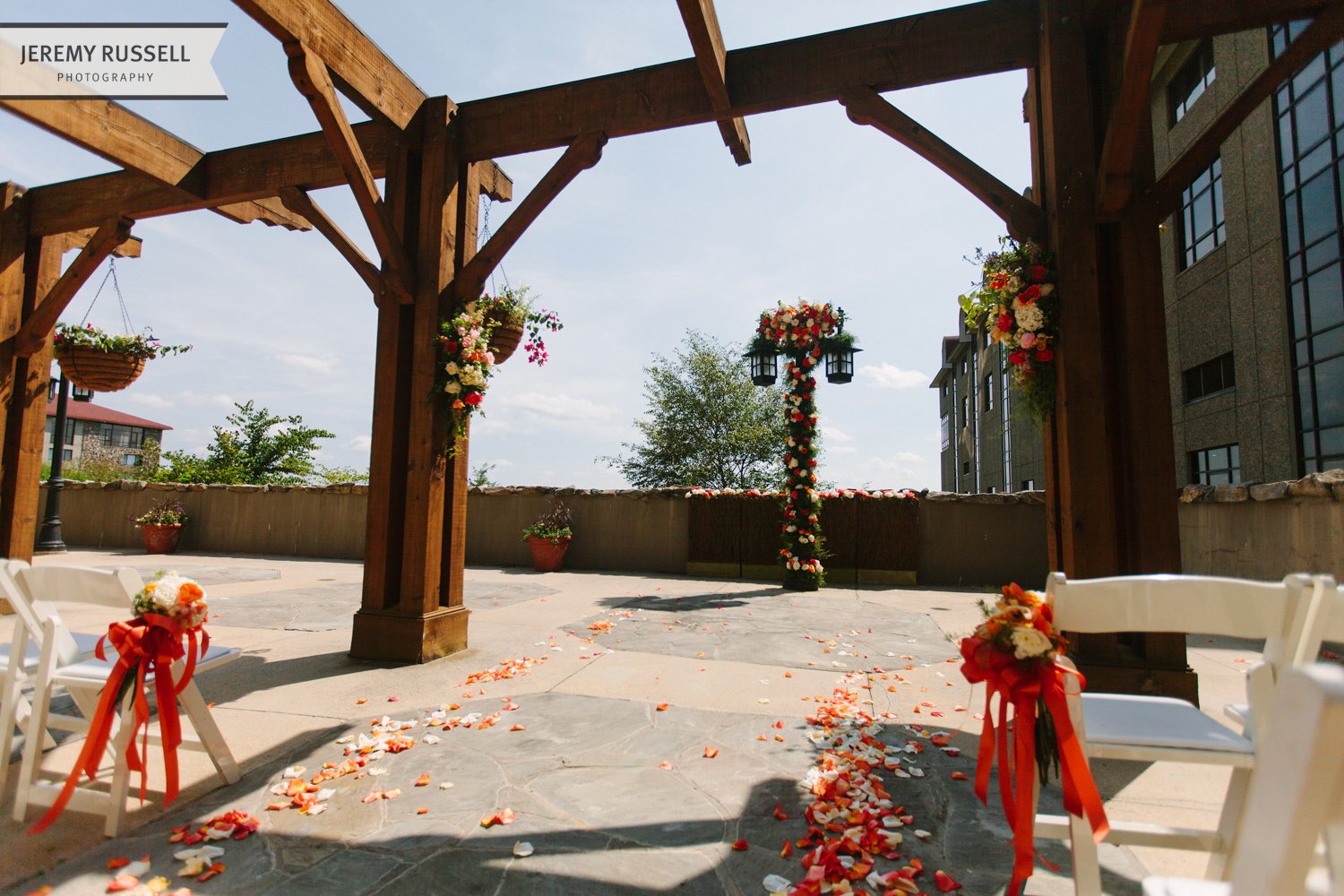 Ceremony flowers at Grove Park Inn wedding