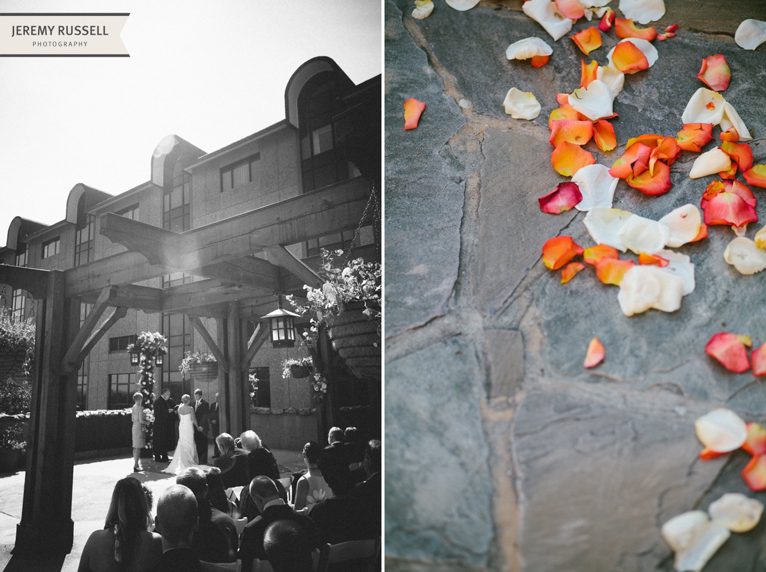 Wedding ceremony at Grove Park Inn, Asheville, NC.