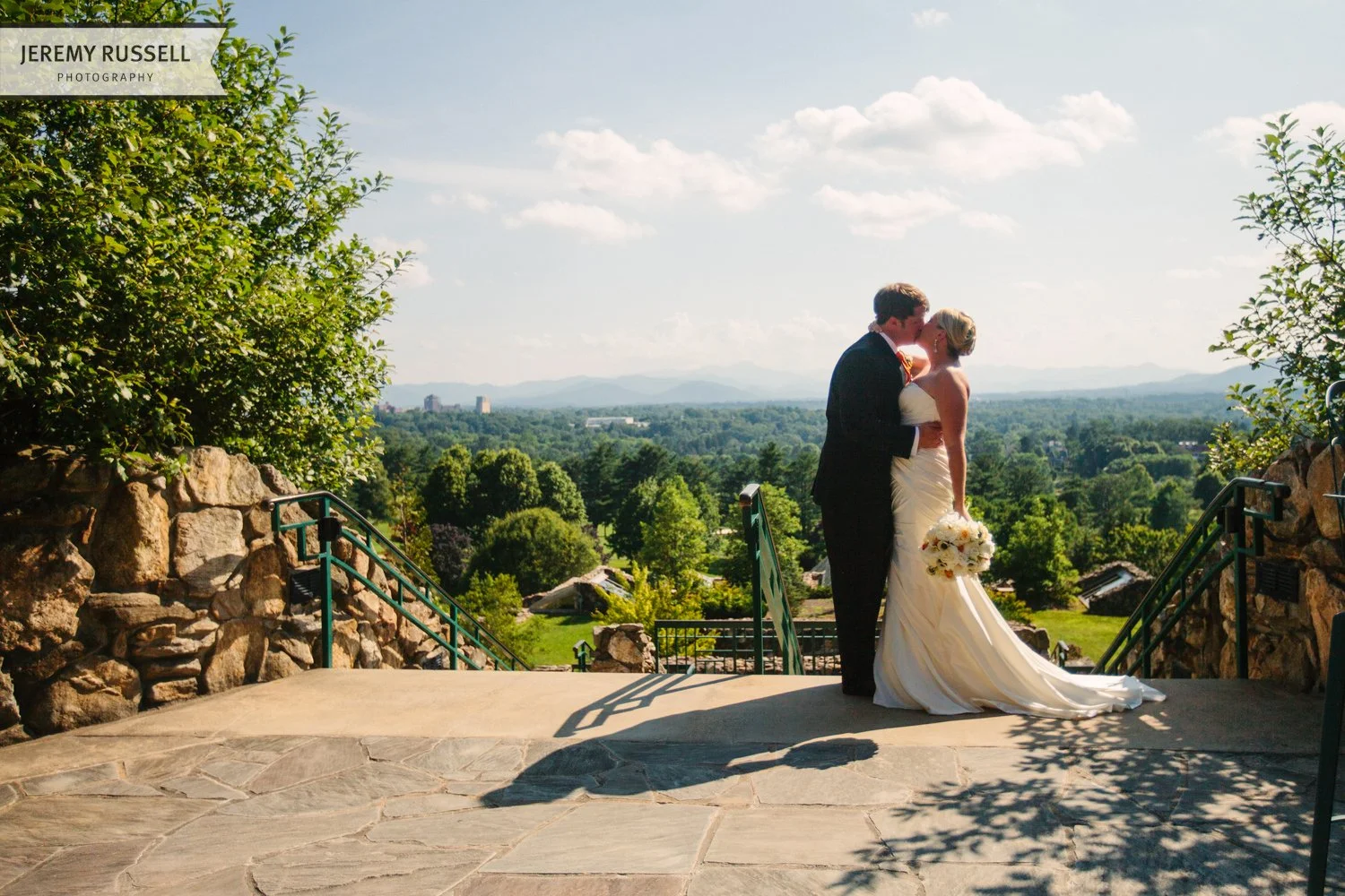 Bride and groom portrait. Asheville, NC.
