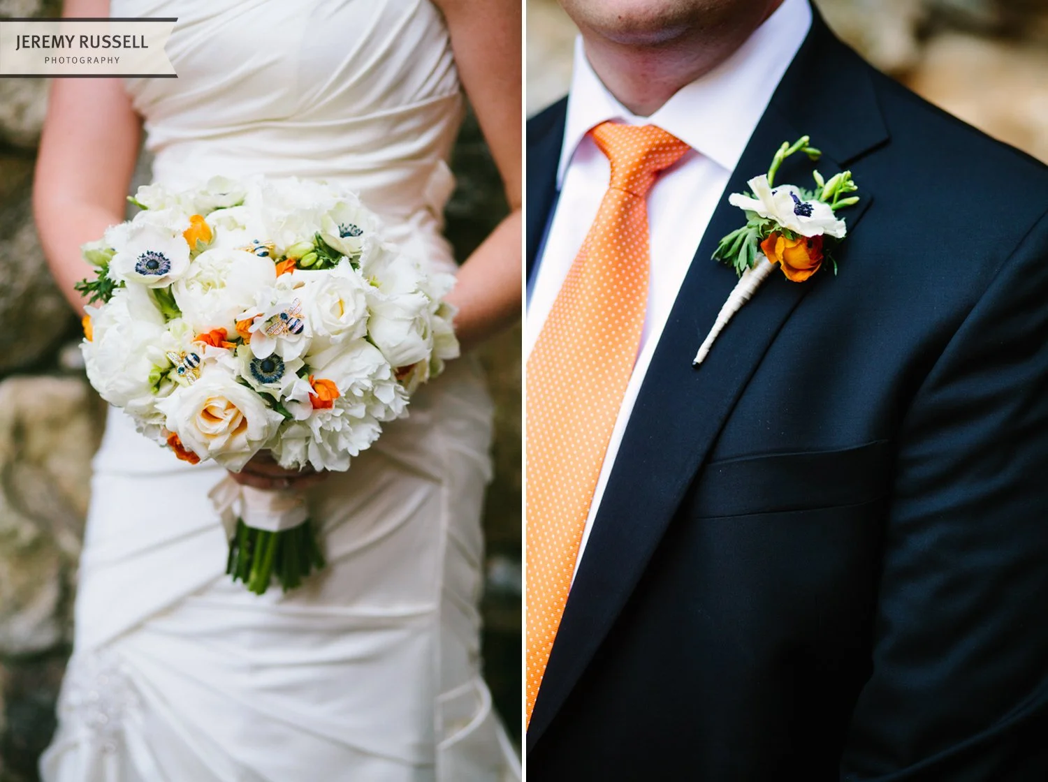 Bride and groom floral by BobbyMarks Designs