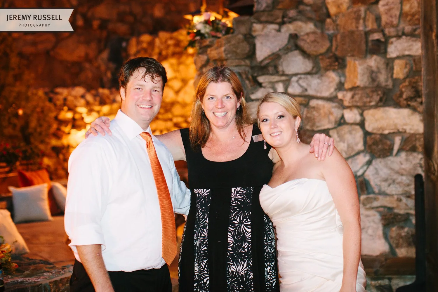 Bride and groom with Becca from Asheville Event Co