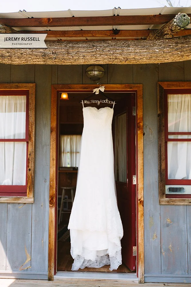 Wedding dress at Claxton Farm​