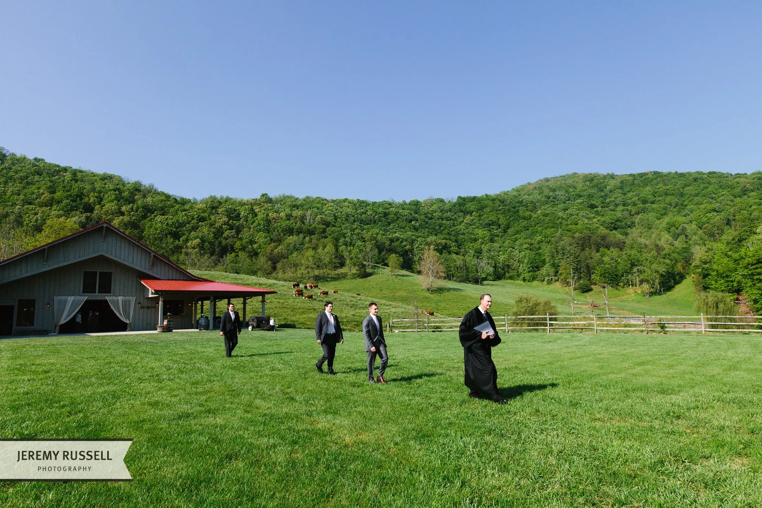 Groom and groomsmen at Claxton Farm​
