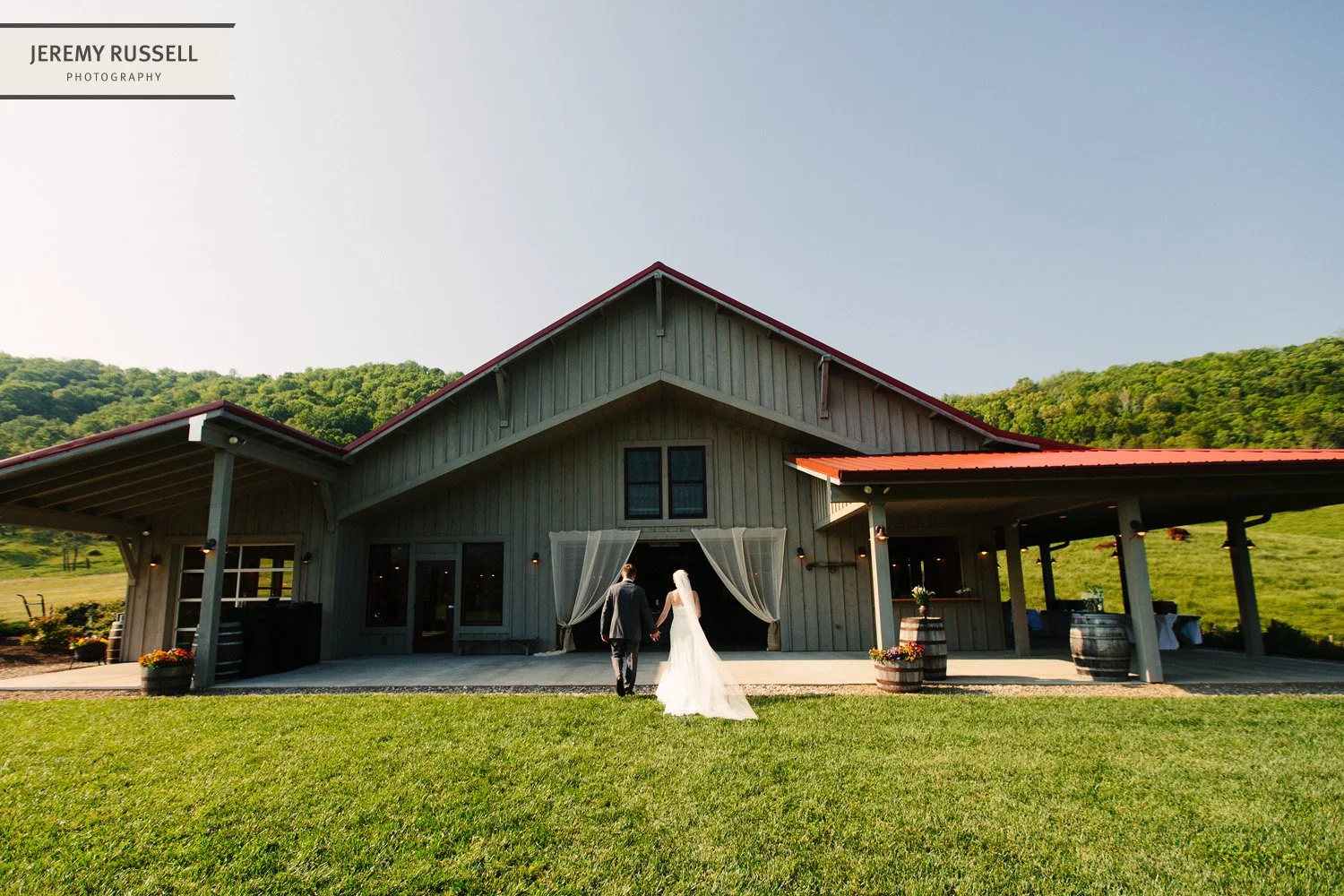 Bride and groom at Claxton Farm​