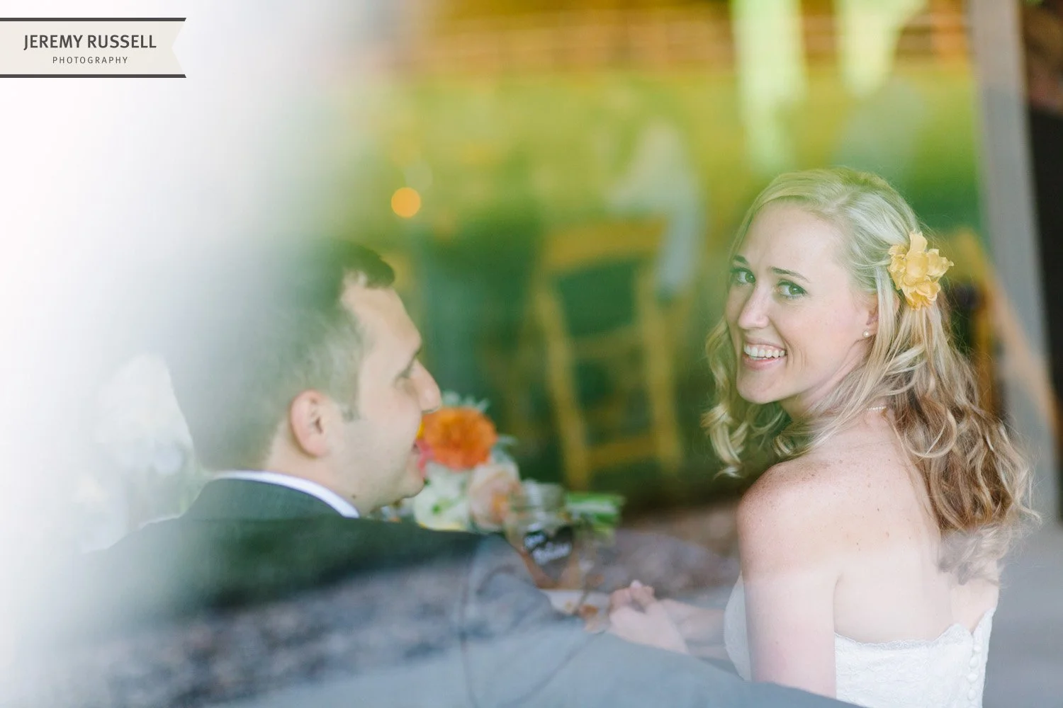 Bride smiling​