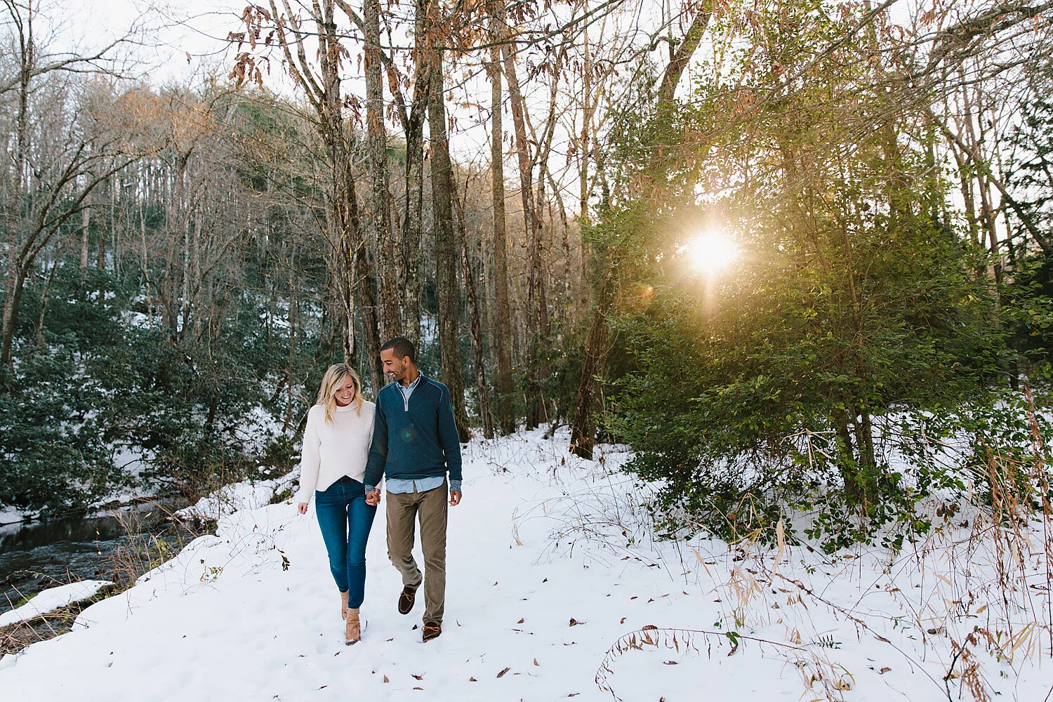 Snowy Engagement Session in Asheville