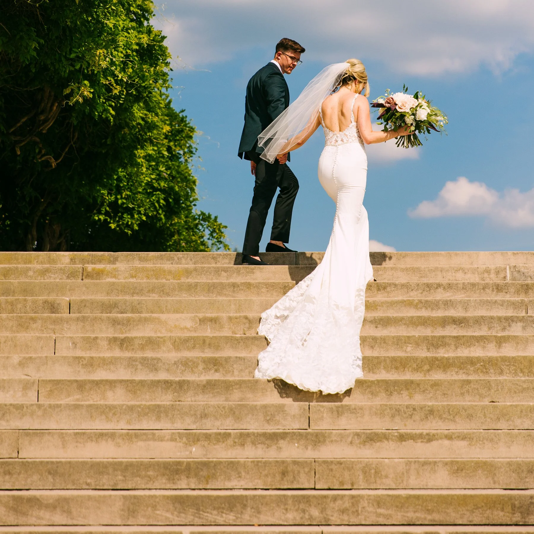Bride and groom at The Biltmore Estate
