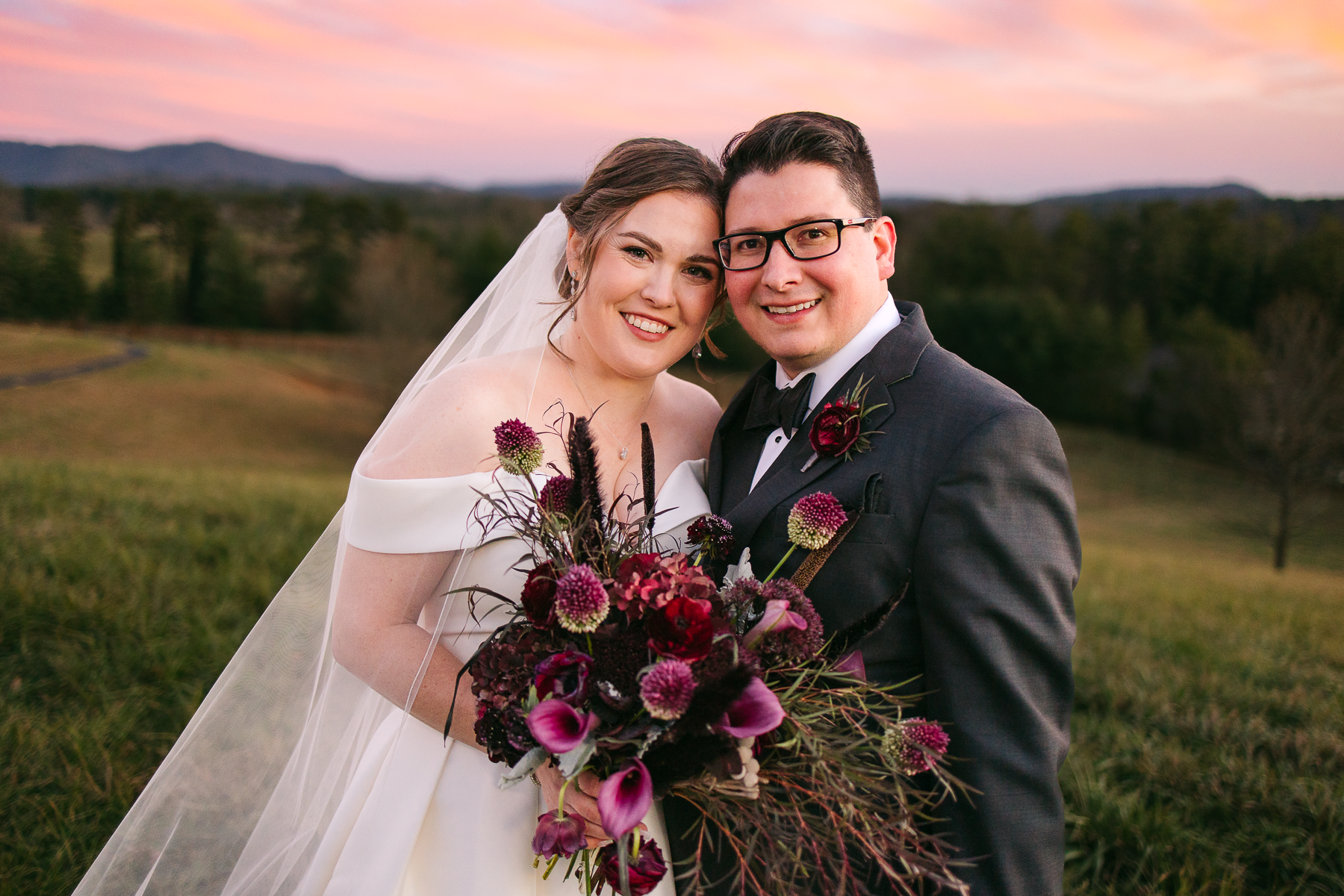 Biltmore Estate wedding sunset portrait