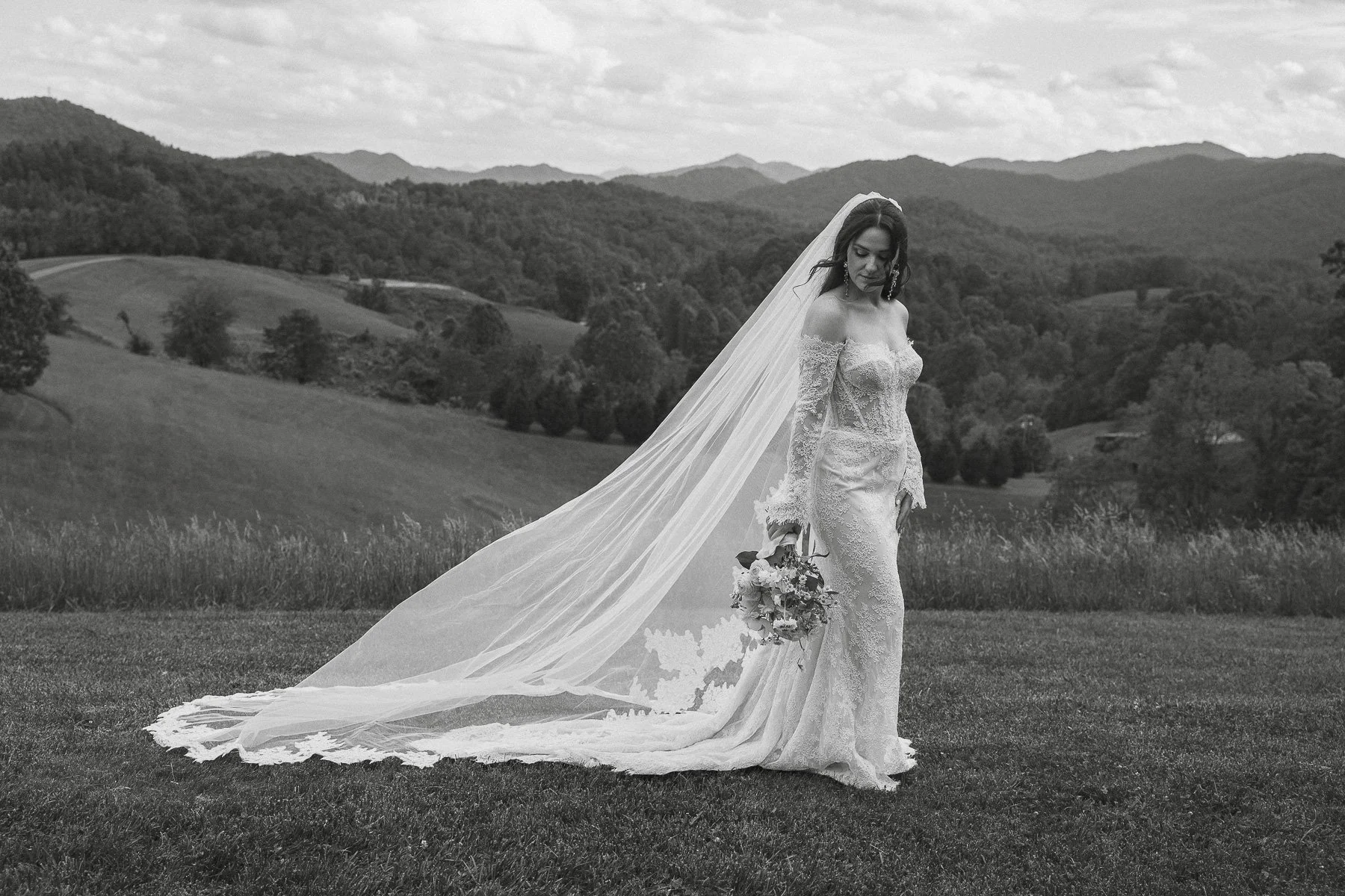 Asheville luxury wedding bride dress