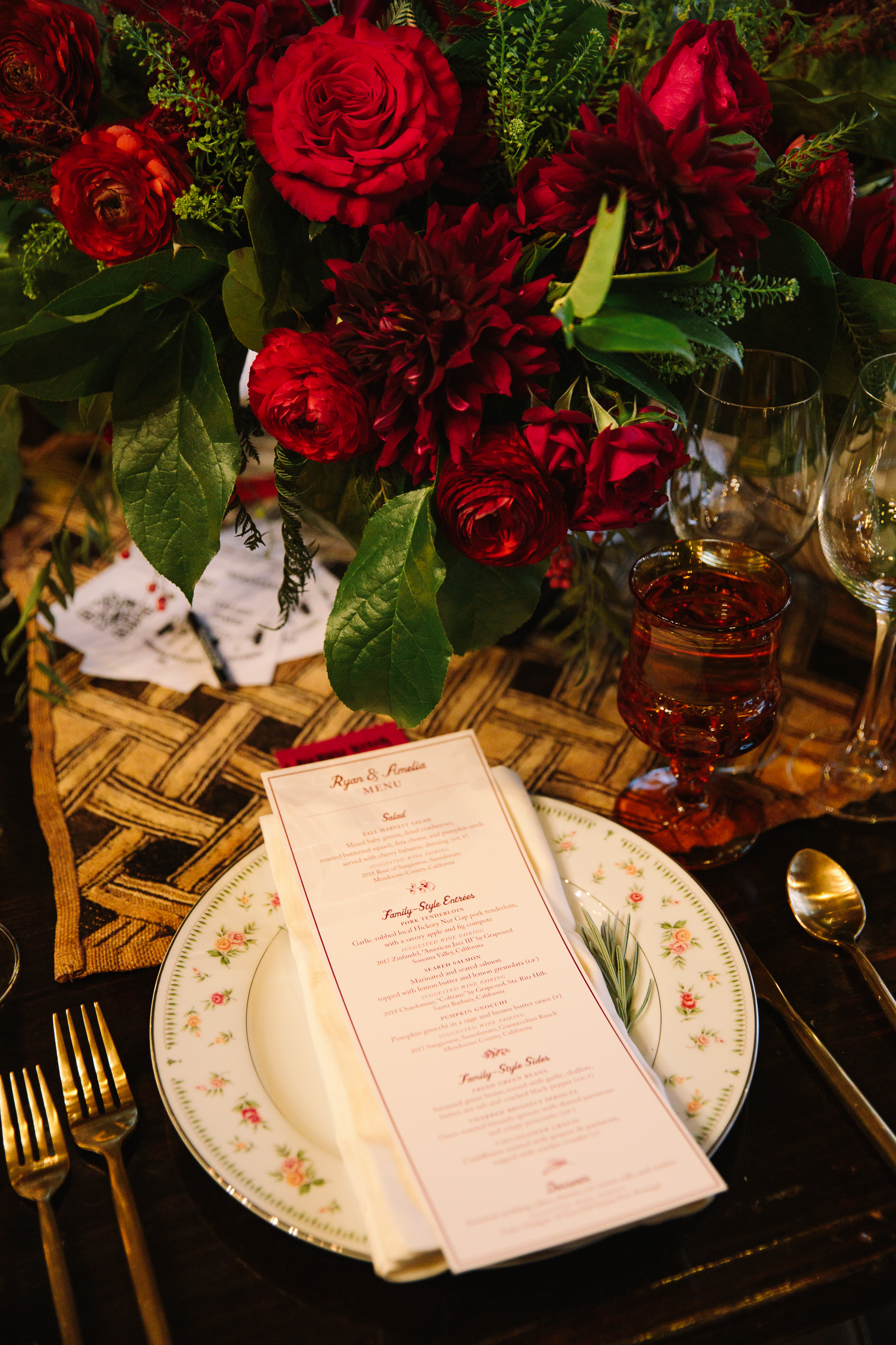 Asheville Wedding reception table detail