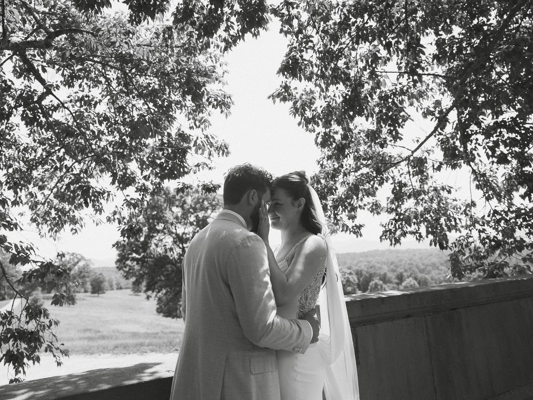 Asheville micro wedding bride and groom