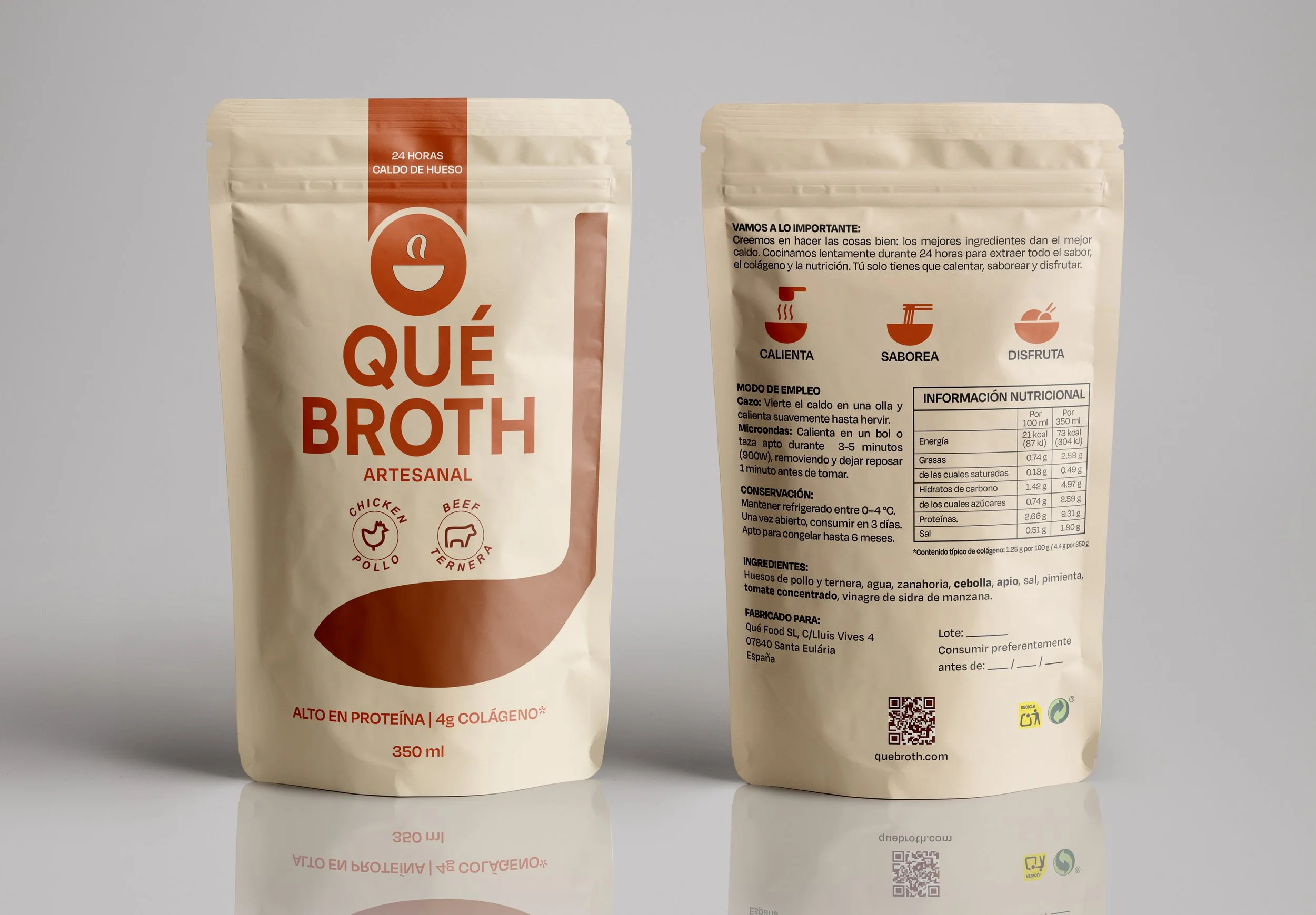Classic Chicken & Beef Bone Broth | 350ml Pouch
