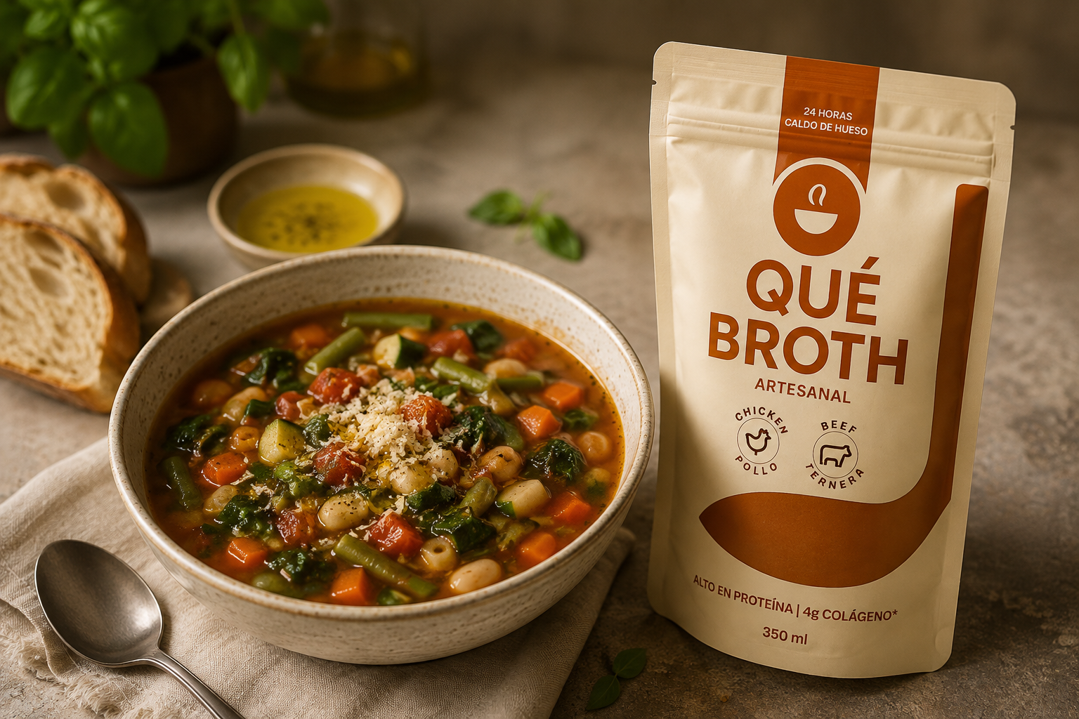 Summer Vegetable Minestrone with Qué Broth