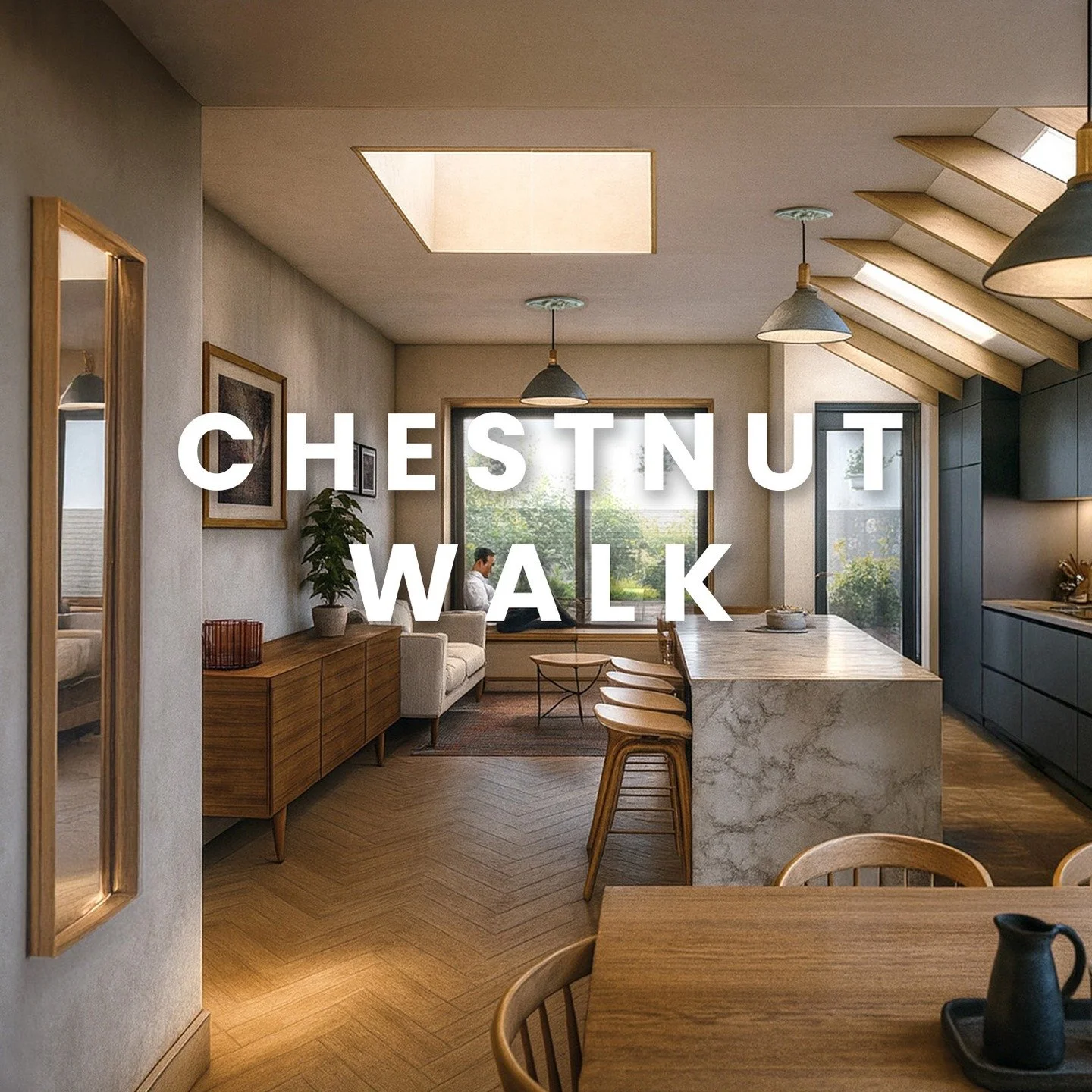 Chestnut Walk is a rear extension to a Victorian home in the heart of Worcester, designed in close collaboration with the homeowners. Together, we created a scheme that respects the character of the original house while opening it up to a brighter, m