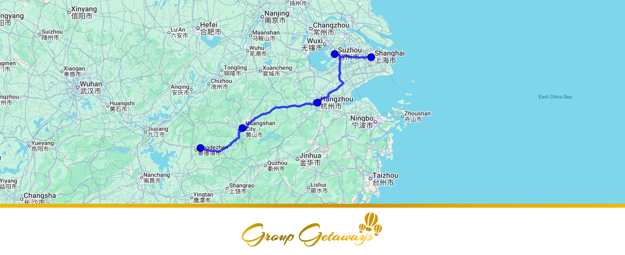 Itinerary of Green Gold & Porcelain Peaks: The East China Terroir Tour (G068) by Group Getaways