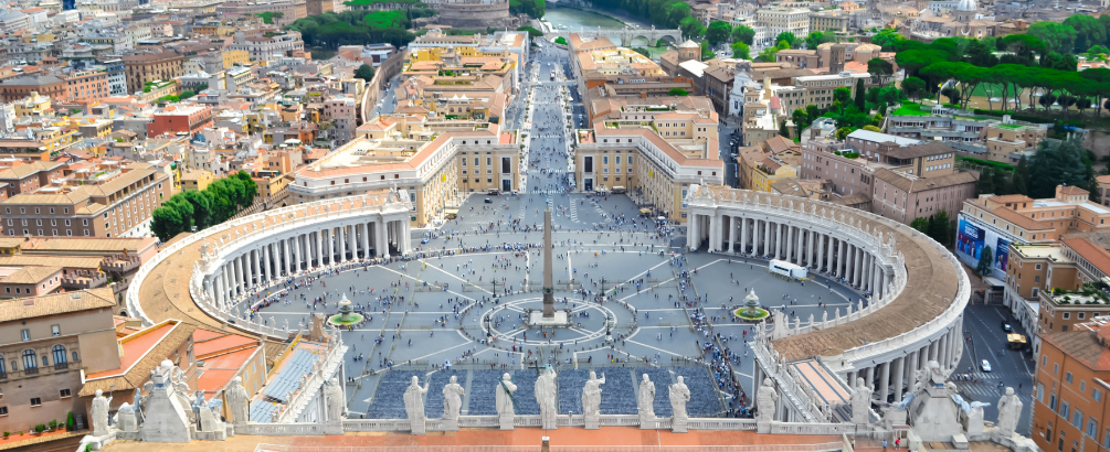 Aerial view of Saint Peter's Square in Rome