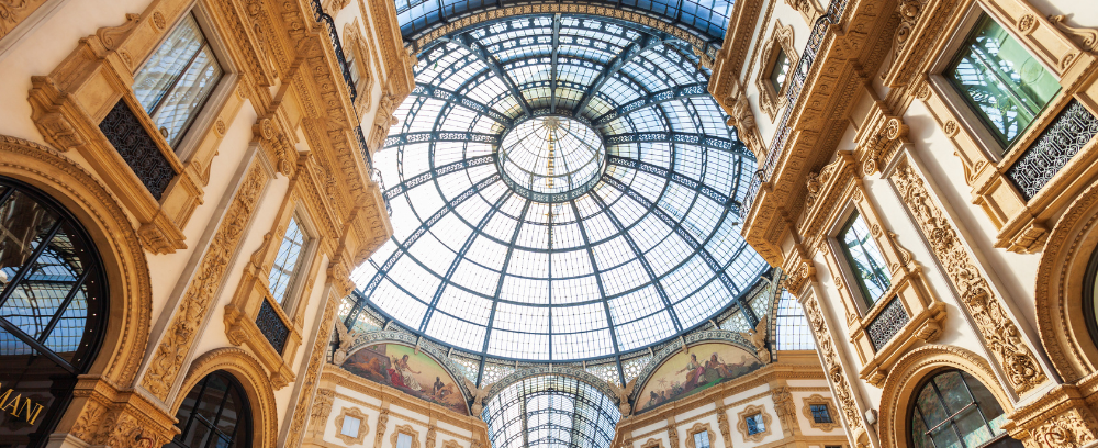 Detail of Montenapoleon Gallery in Milan
