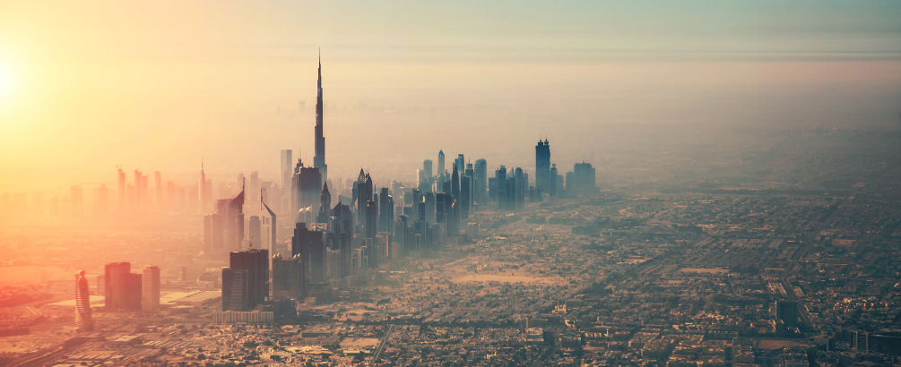 Aerial view of Dubai