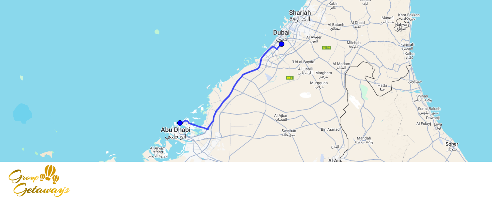 Map of the tour Executive Offsite in Dubai & Abu Dhabi