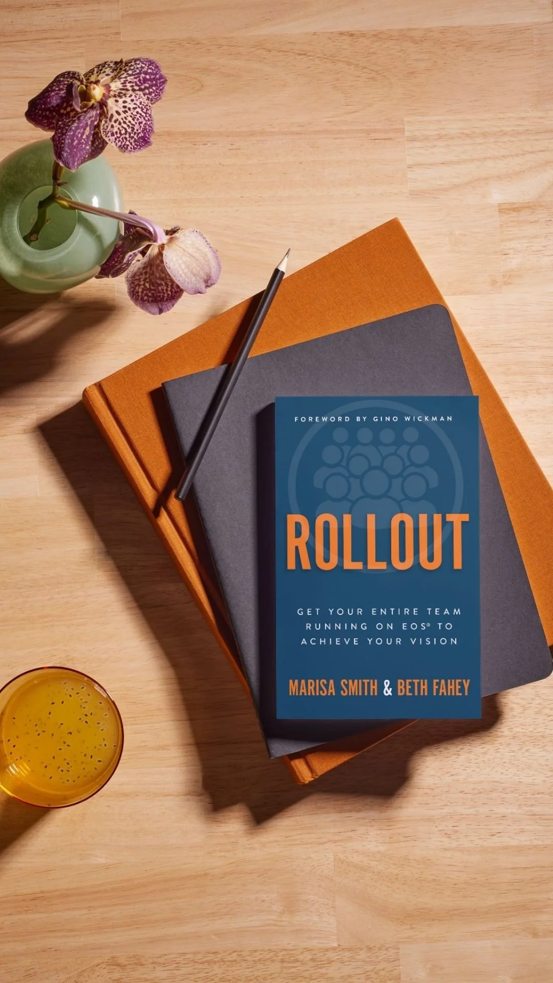 A book titled 'Rollout' by Marisa Smith and Beth Fahey written to help leaders rollout eos to their entire company.