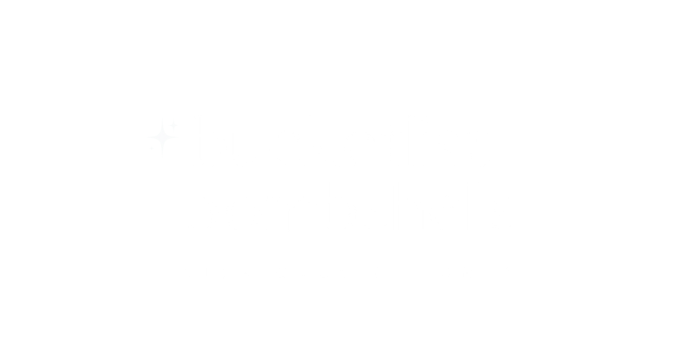 Black background with white text that reads 'bucketlist bombshelis with Cassie + Shay' and small star icons.