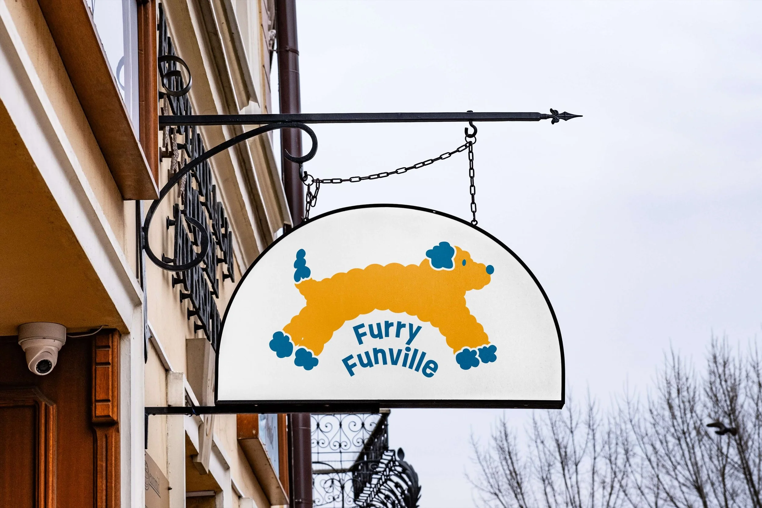 Mockup of Furry Funville outdoor signage