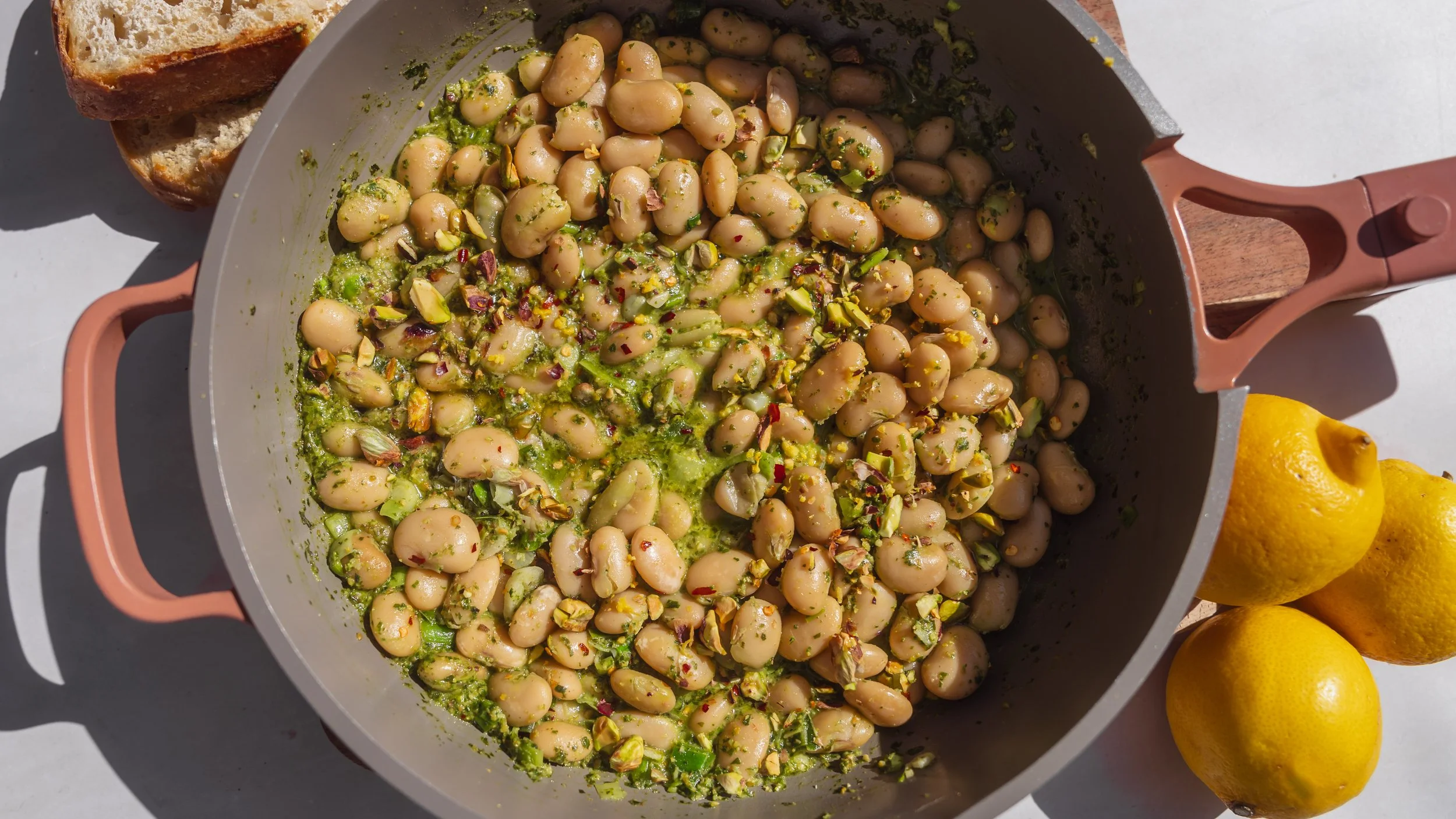 Pistachio Pesto Beans