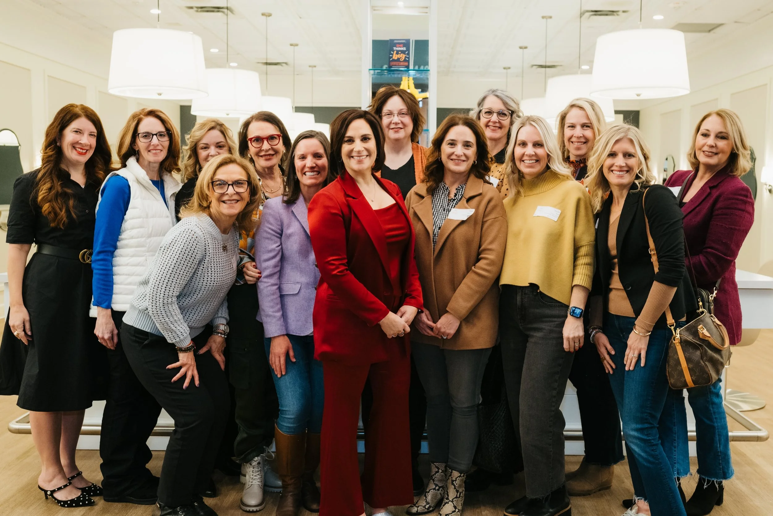 Andrea Liebross with women entrepreneurs at She Thinks Big Live coaching event