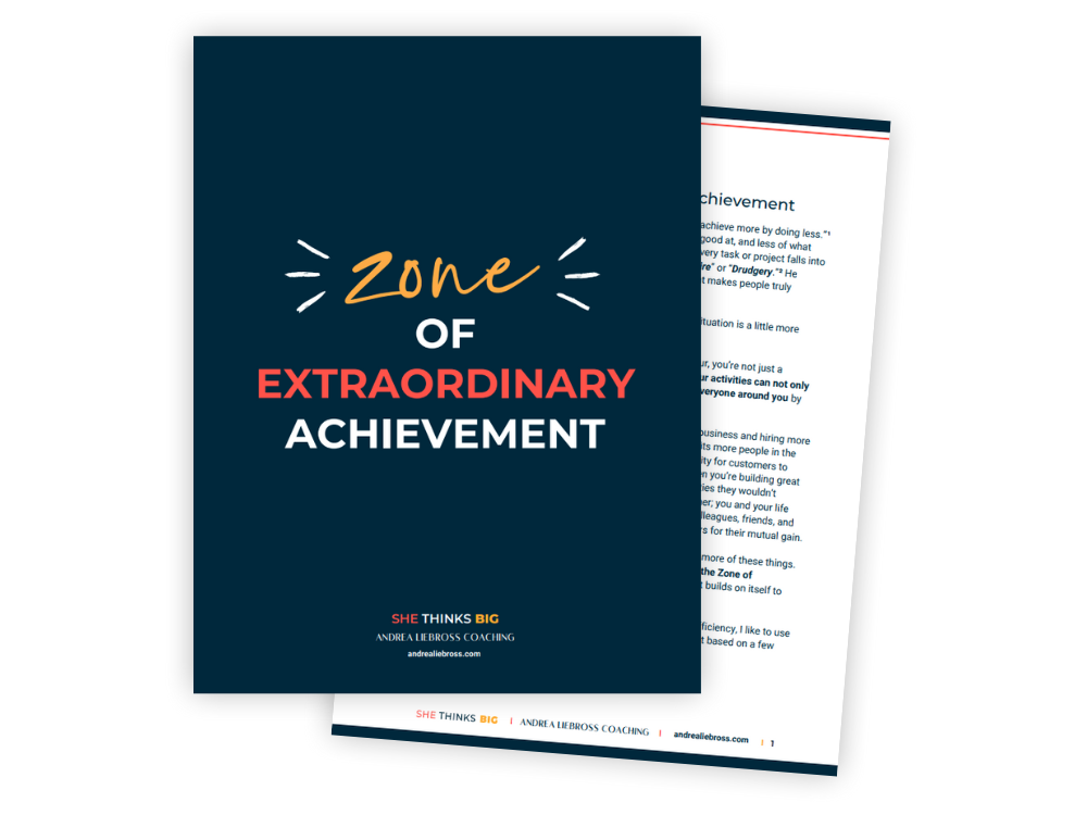 Zone of Extraordinary Achievement worksheet Andrea Liebross coaching framework for women leaders