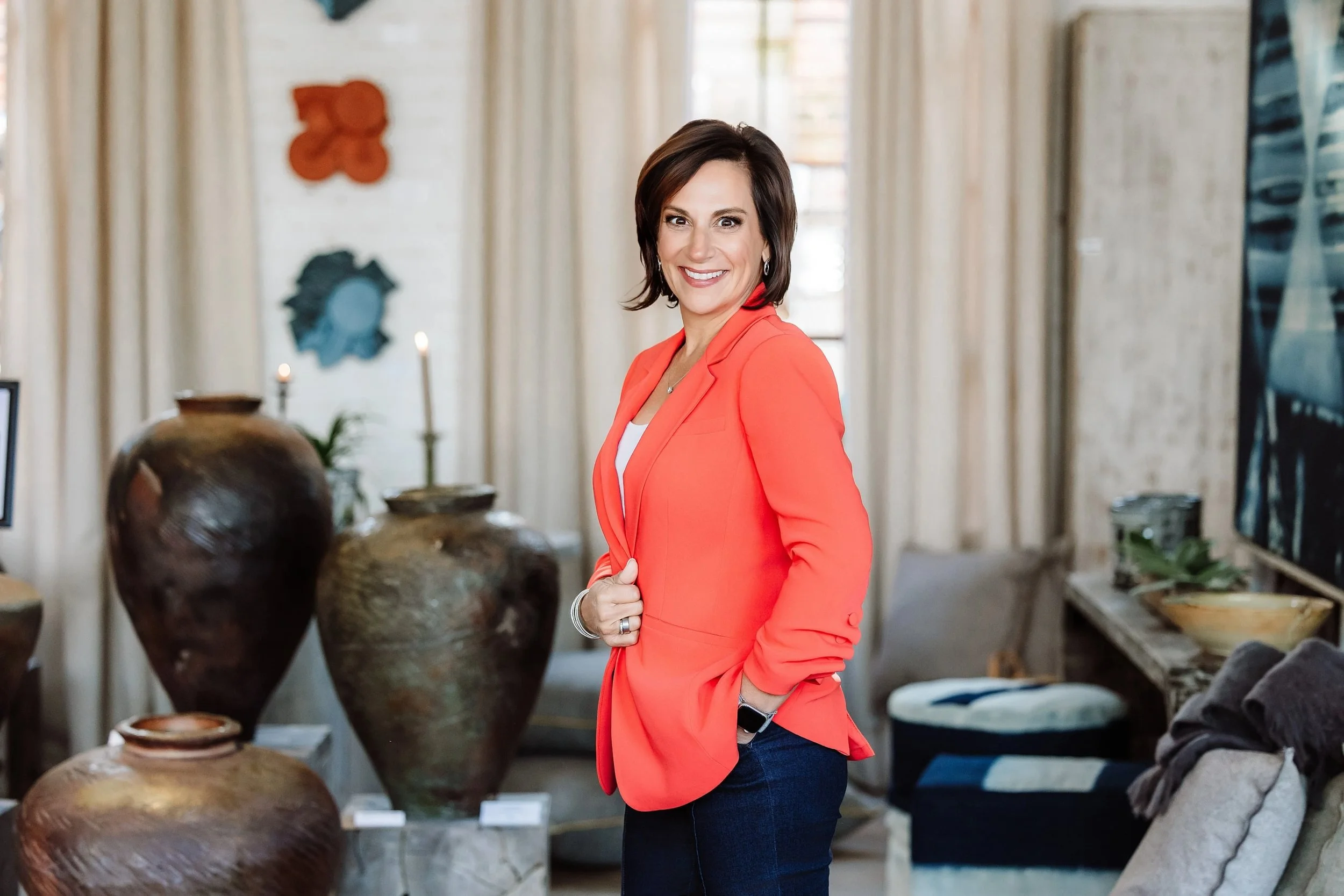 Andrea Liebross business coach and keynote speaker for women business owners coral blazer