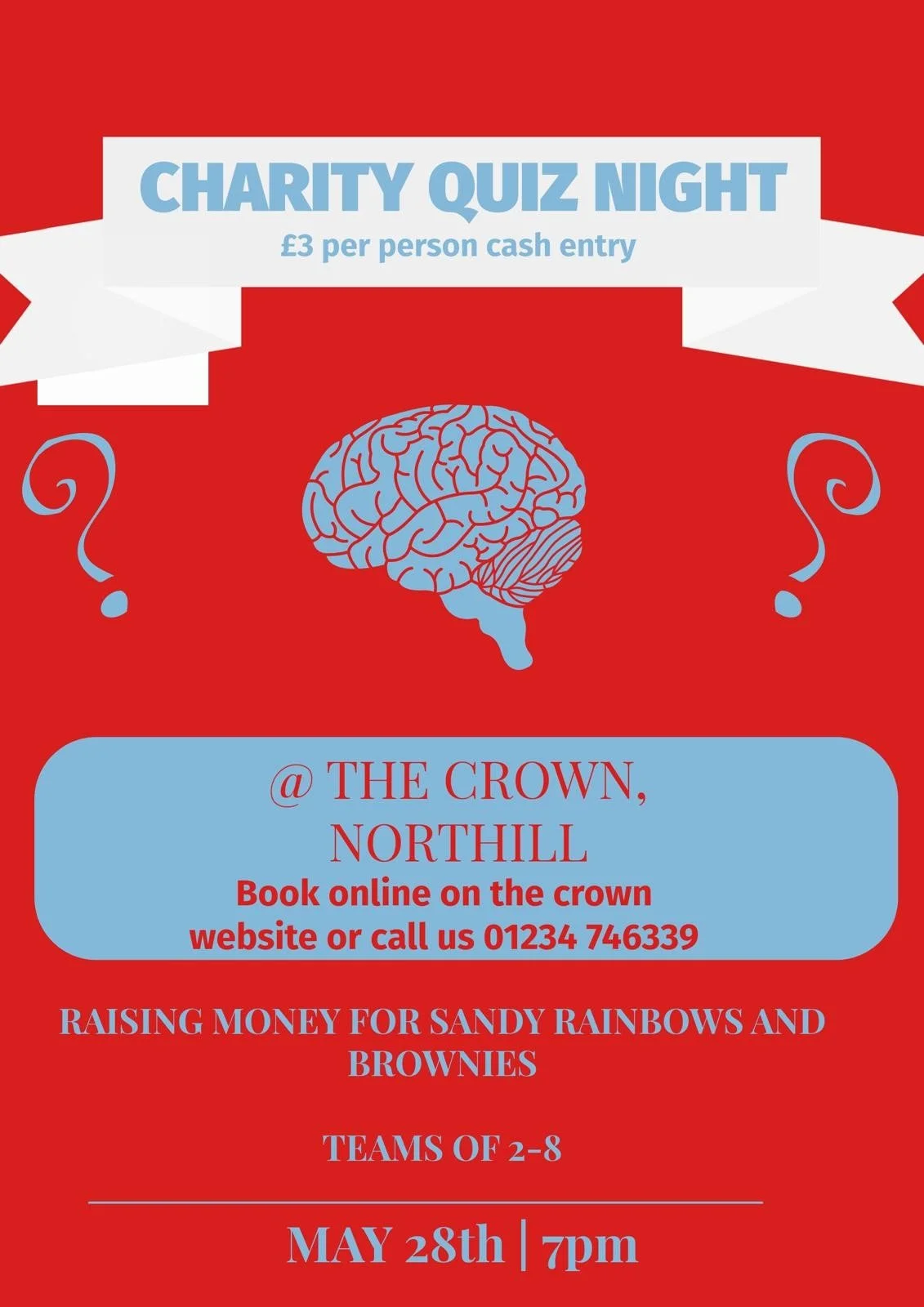 CHARITY QUIZ 28th MAY 7PM