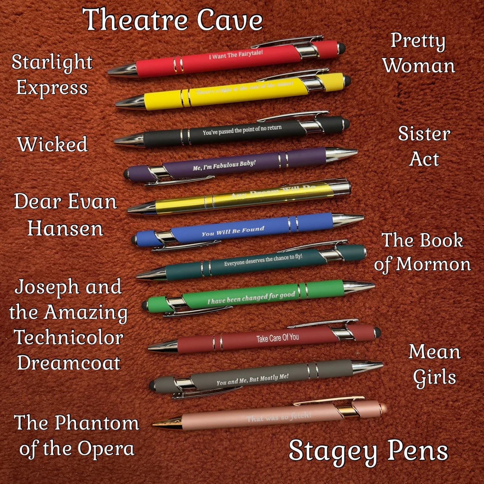 Musical Theatre Quote Pens
