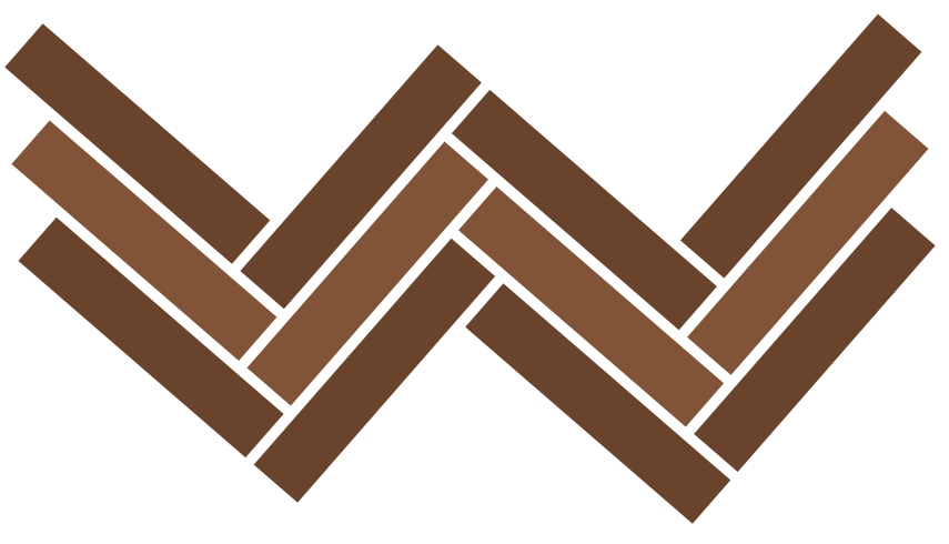 Zwei verschlungene Holzmuster in braun auf schwarzem Hintergrund.