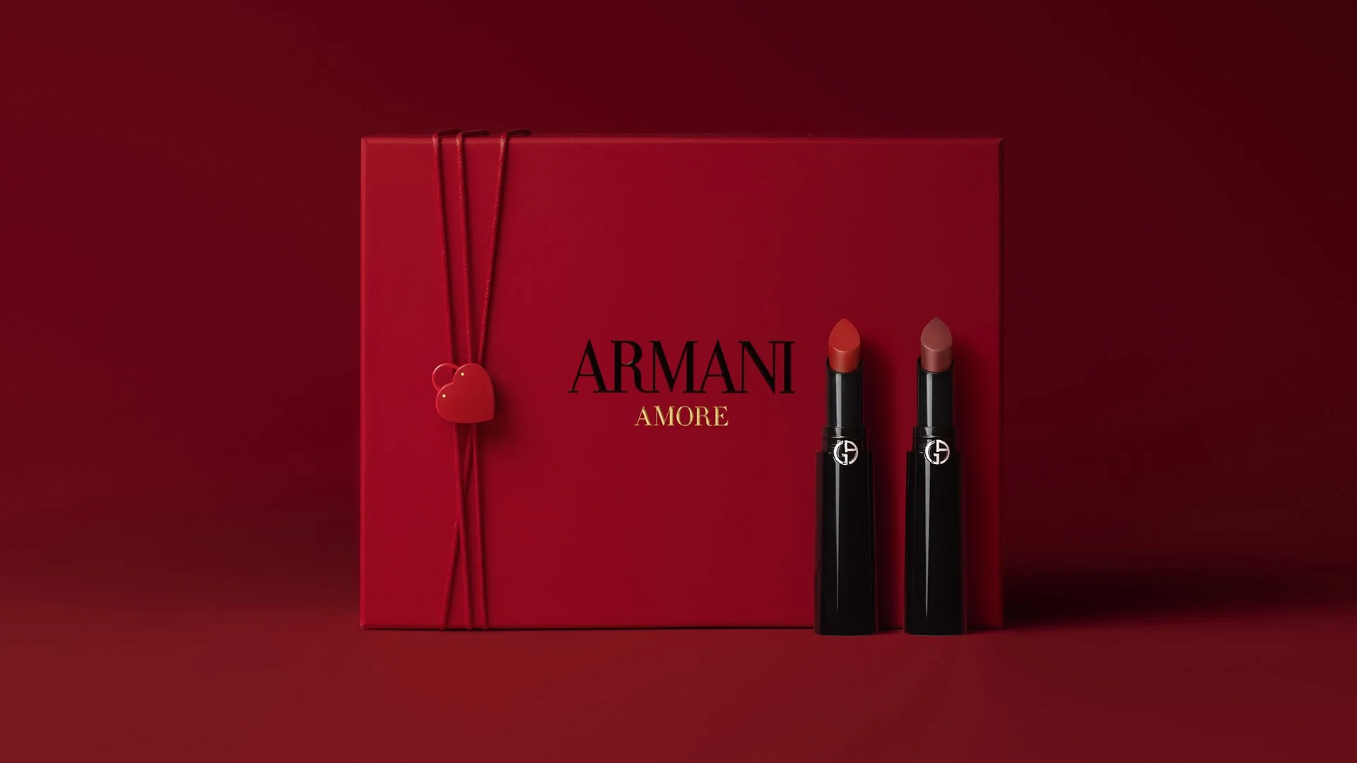 ARMANI 520 Armani Amore Coffret Gifting _ Coffret rouge avec deux rouges à lèvres Lip Power