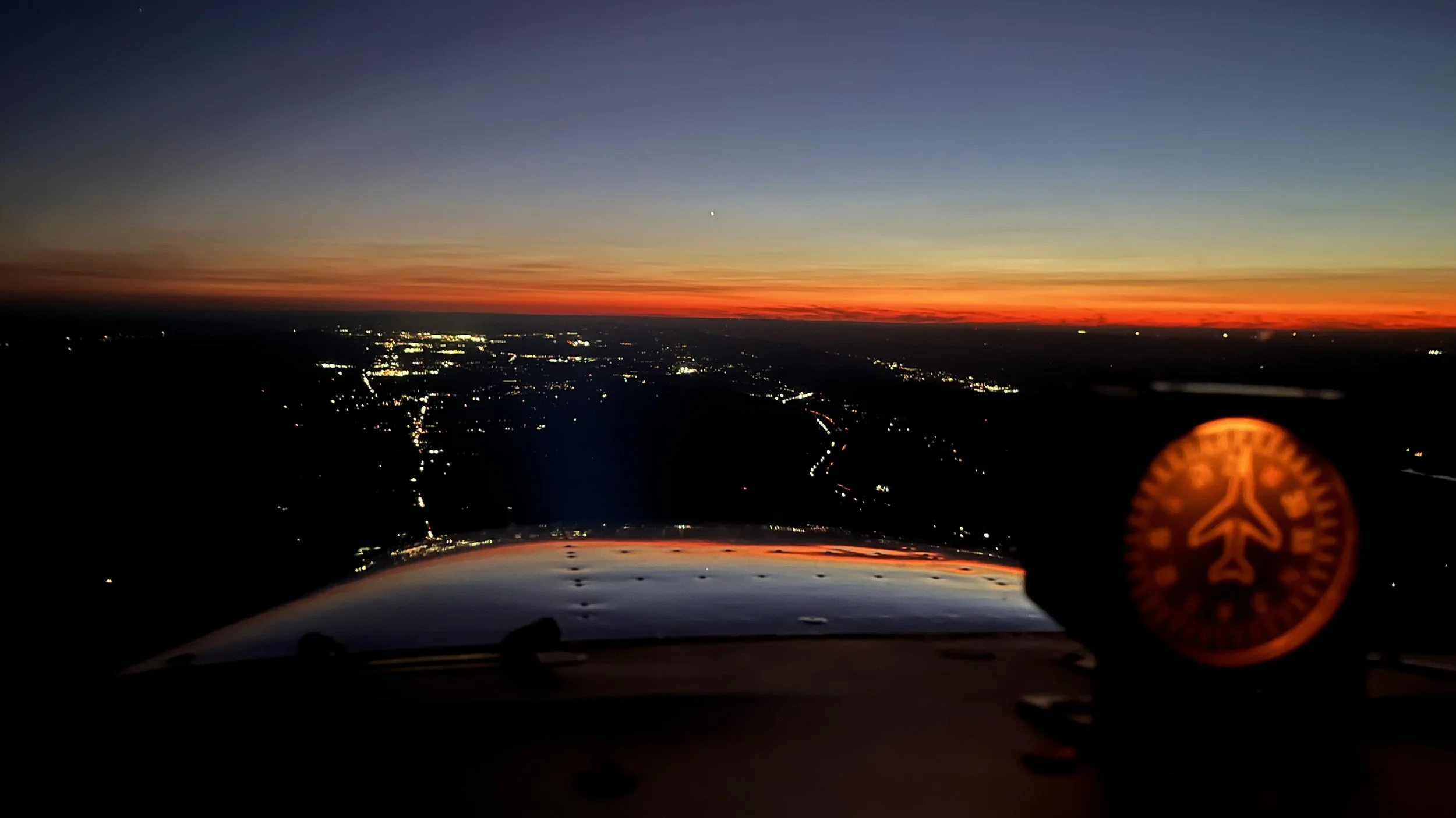 Image of aircraft flying at night