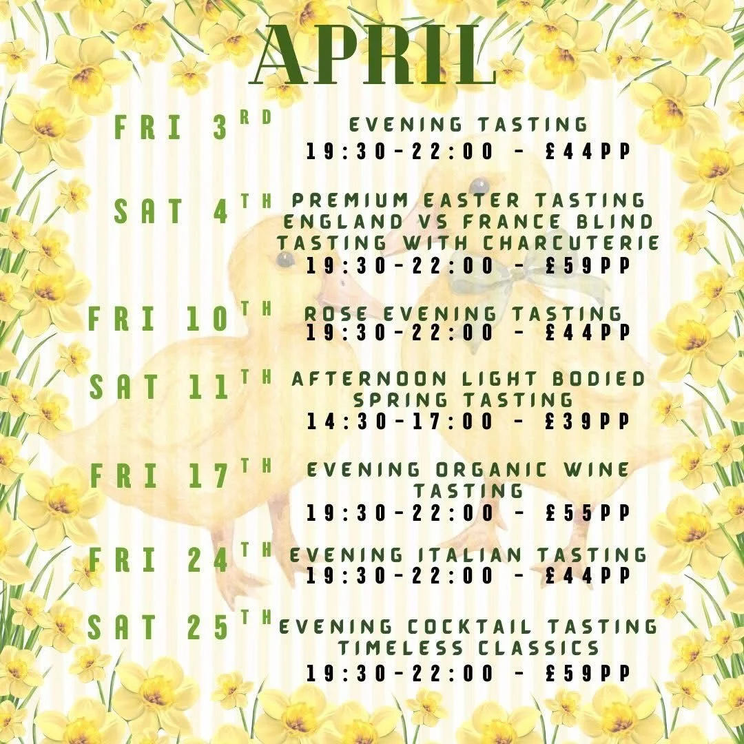 list of events at Taylor Wines Essex during April 2026