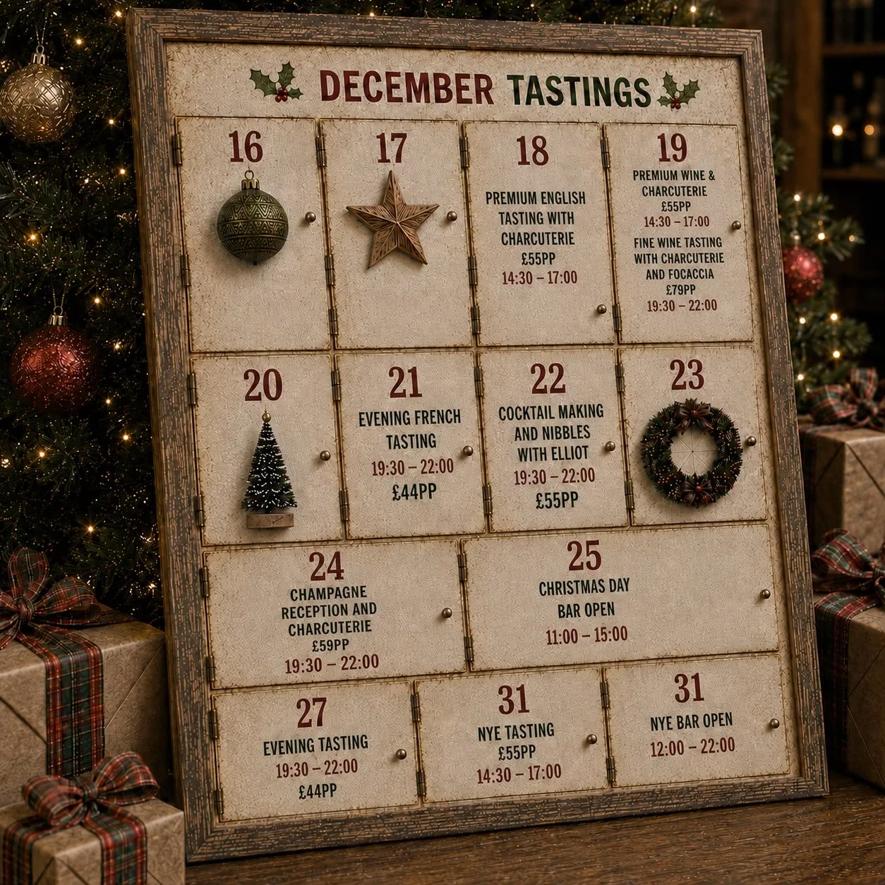 events at Taylor Wines second half of December 2026