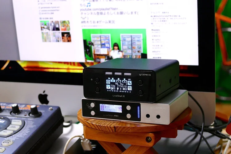 Cerevo LiveShell hardware encoder in a live streaming setup