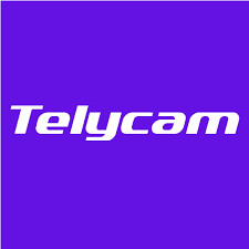 Telycam logo on a purple background