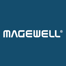 Magewell logo on a blue background