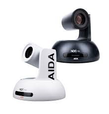Two security camera devices, one black and one white, with AIDR branding.