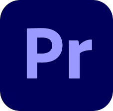 Adobe Premiere Pro logo with a dark blue background and light purple initials "Pr."