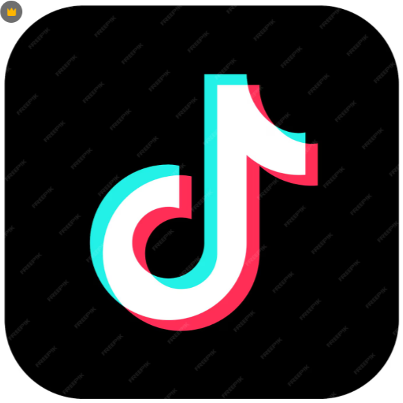 TikTok app logo with a black background.  Rhodes Media & Photo