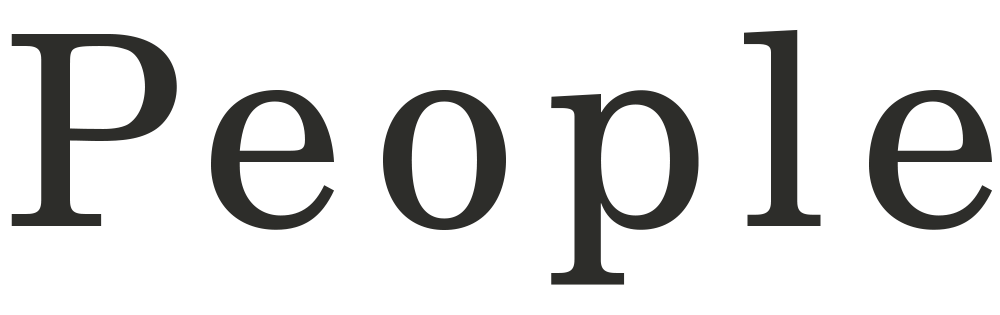 The word 'People' written in large, bold, black font.