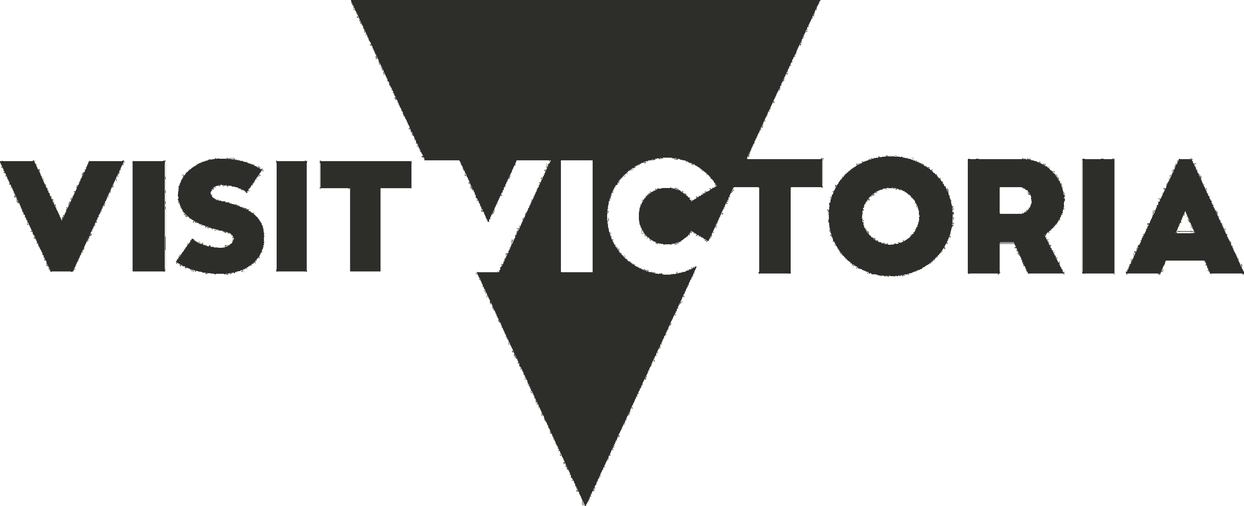 Visit Victoria logo with black downward arrow