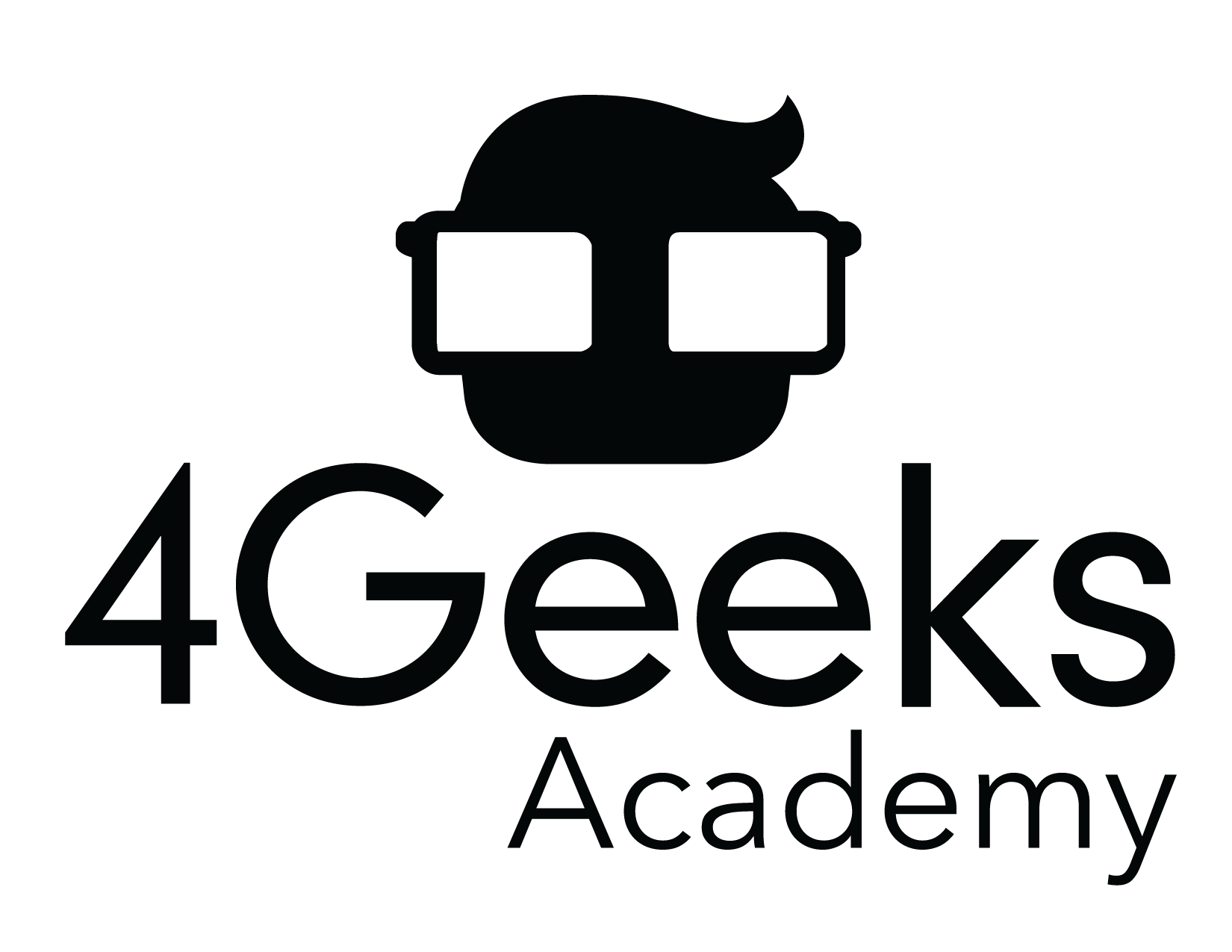 Logo for 4 Geeks Academy featuring a stylized face with glasses and the text '4 Geeks Academy'.