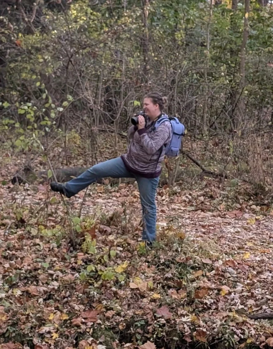 Bethany Lechlitner, owner of Lightkeepers Photography, capturing portraits in Winona Lake, IN.
