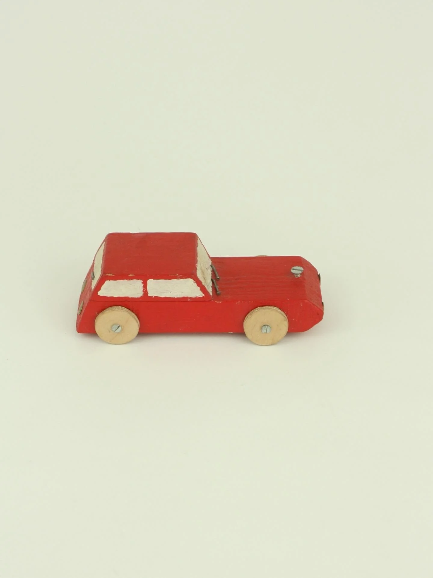 Red wooden toy car