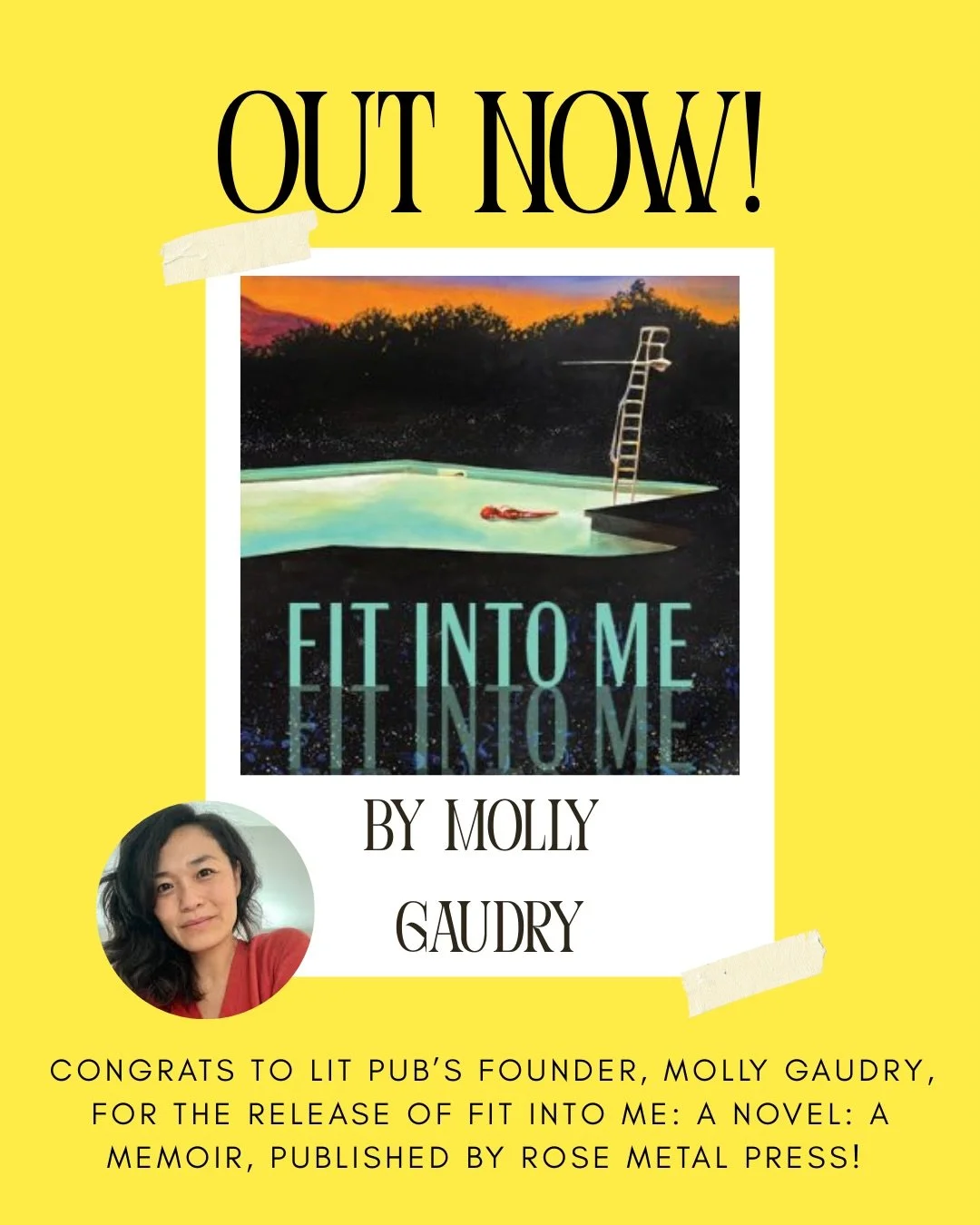 We are SO excited to share that our very own Molly Gaudry ( @mollygaudry ), the founder of Lit Pub has a new book out today! Get a copy from @rosemetalpress and tune into to her virtual book release reading and launch tomorrow hosted by @stonybrookmf