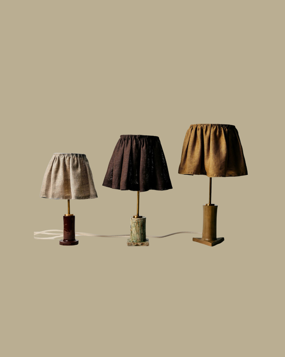 Gathered Linen Table Lamp